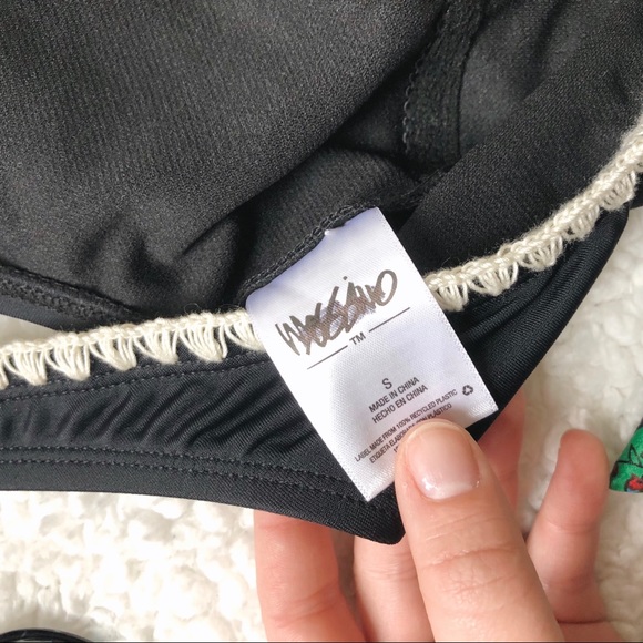 Black One Piece Swimsuit with Crochet Trim - Picture 5 of 6